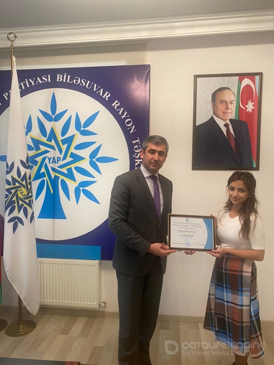 YAP Biləsuvar rayon təşkilatında fəaliyyət göstərən könüllülərə sertifikat təqdim olundu